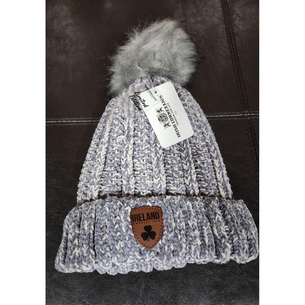 Ireland Irish Connexxion Women's Cozy Classic Pom Plush Lined Hat Knit One Size